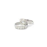 14K White Gold Round Diamond Engagement Ring Set